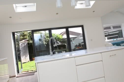 kitchen extension leading on to garden in Leeds